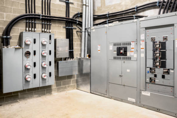 Modern electrical switchgear room